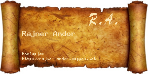 Rajner Andor névjegykártya