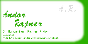 andor rajner business card